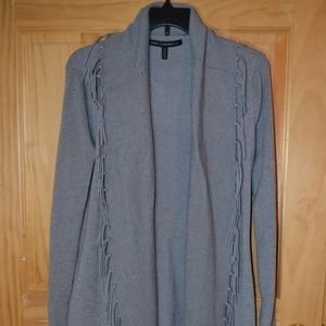 Cardigan Sweater fringe long White House Black med